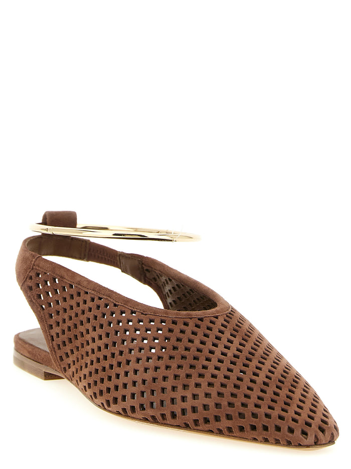 Jil Sander 100% goat leather (Capra Hircus Hircus) ballet flat in brown — view 2