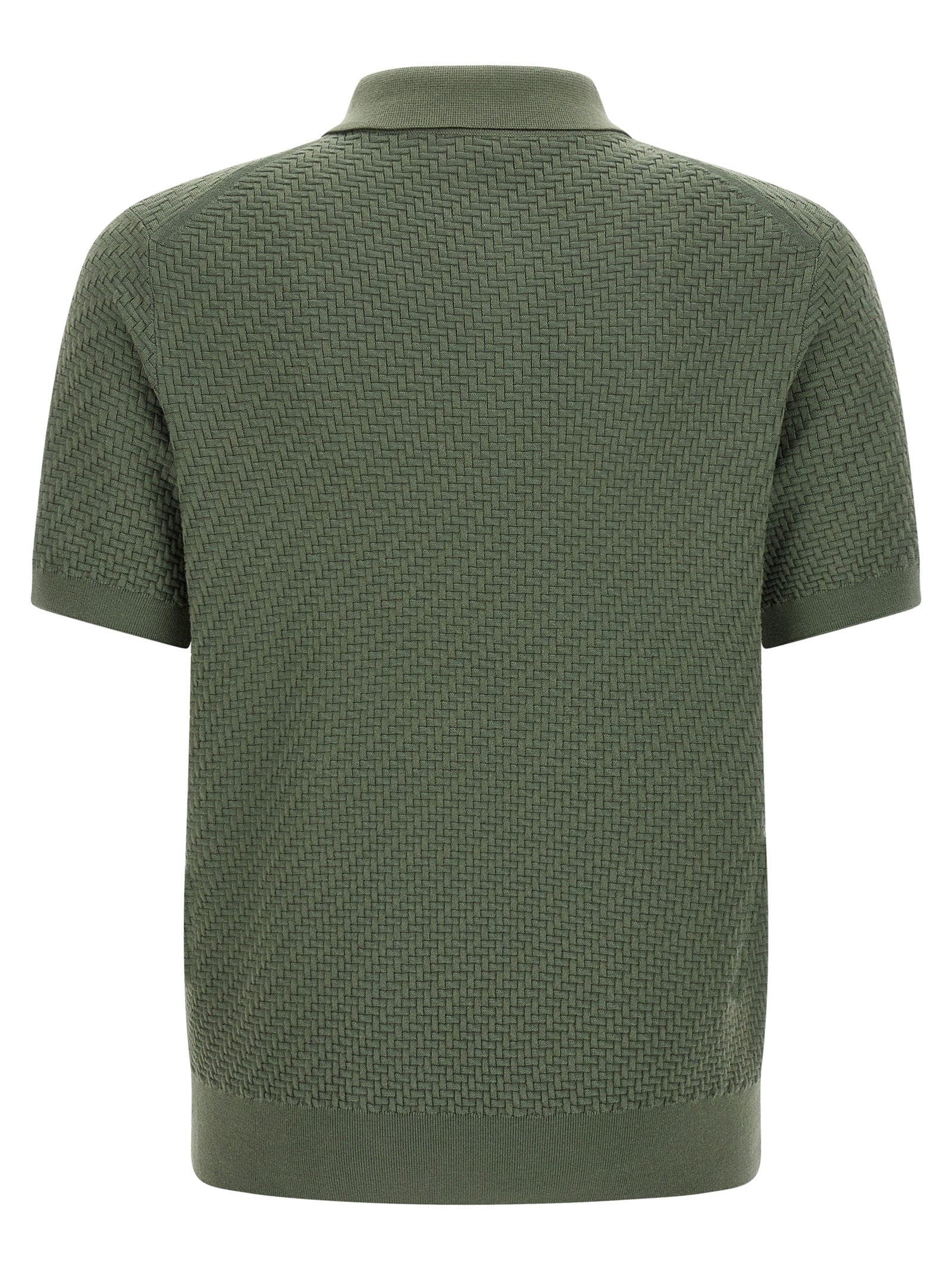 Brioni 57% cotton polo shirt in green — view 2