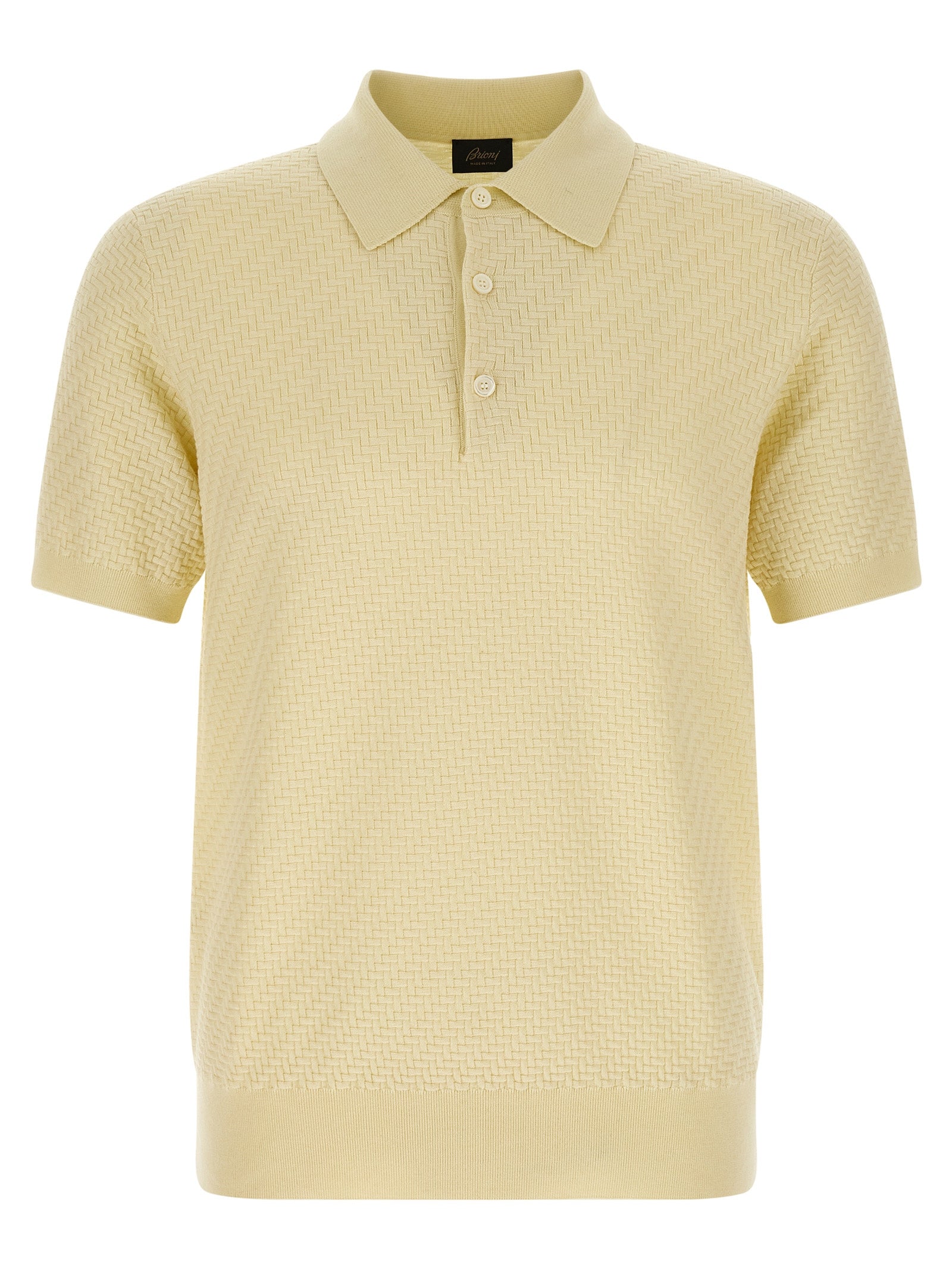 Brioni 57% cotton polo shirt in yellow
