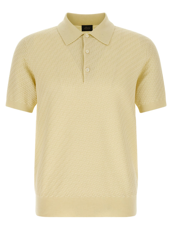 Brioni 57% cotton polo shirt in yellow