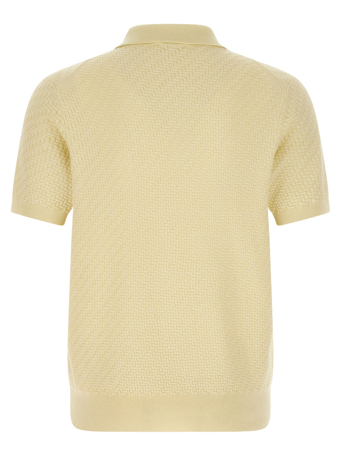 Brioni 57% cotton polo shirt in yellow — view 2