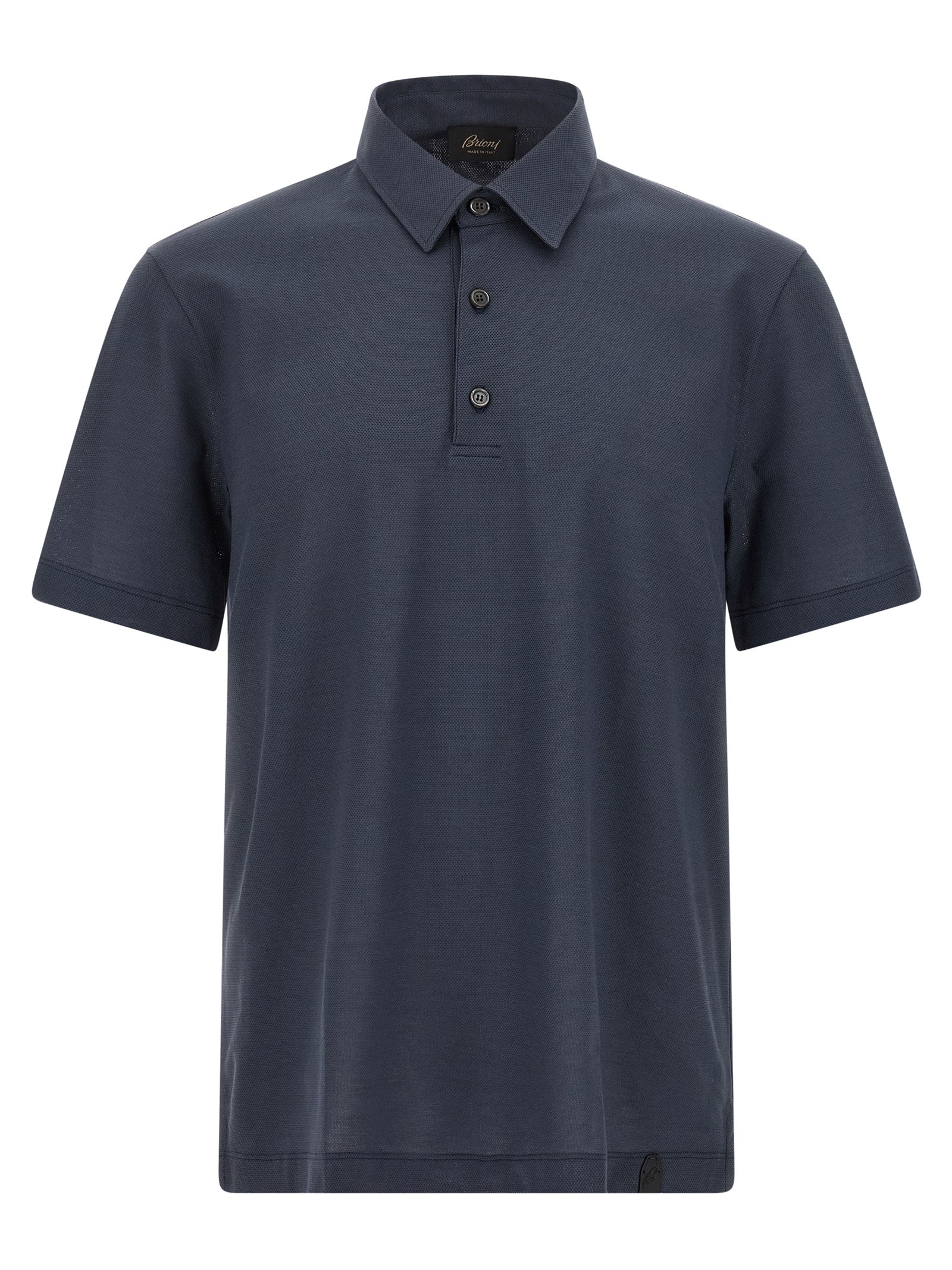 Brioni 100% cotton polo shirt in navy