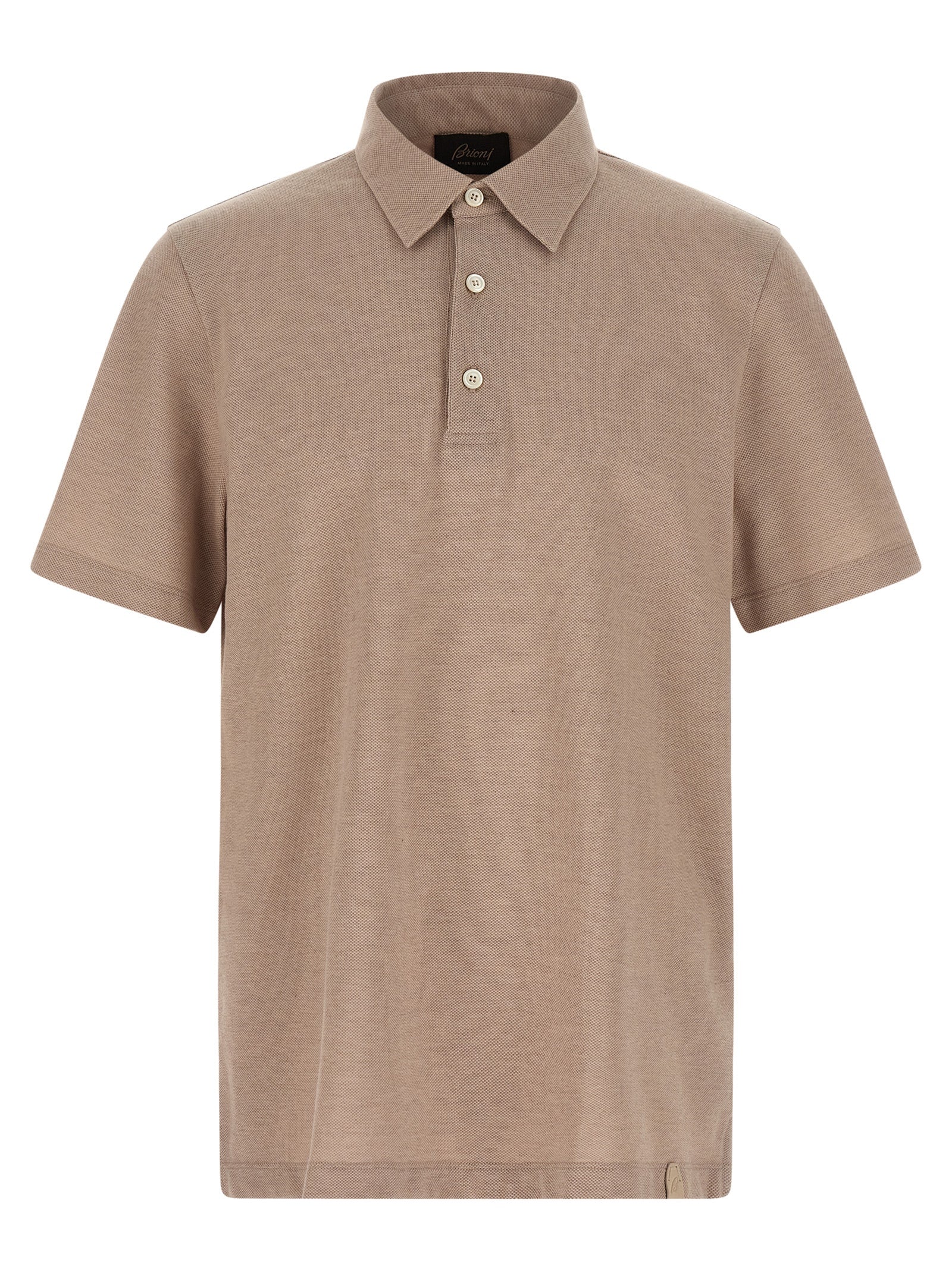 Brioni 100% Cotton polo shirt in beige