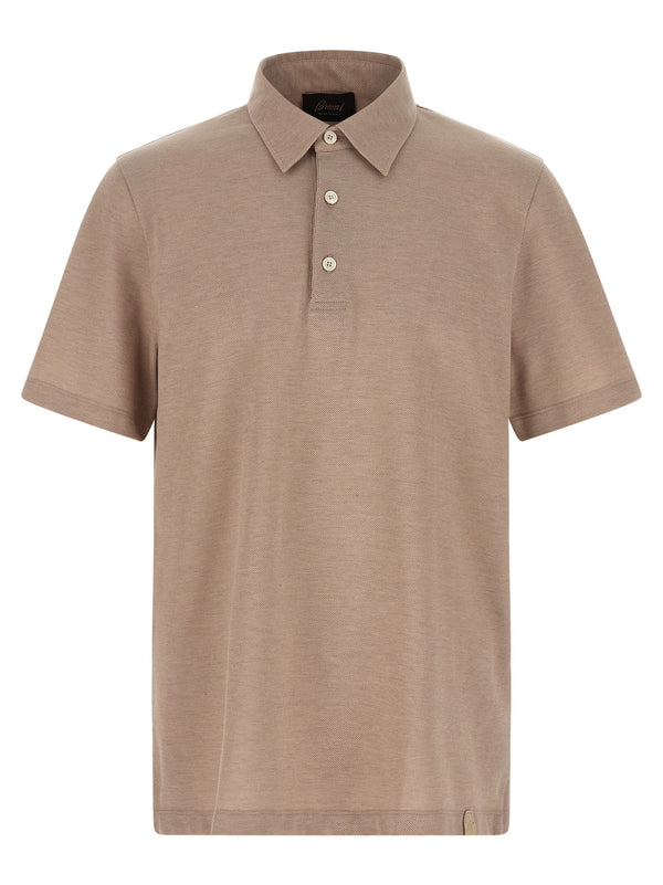 Brioni 100% Cotton polo shirt in beige