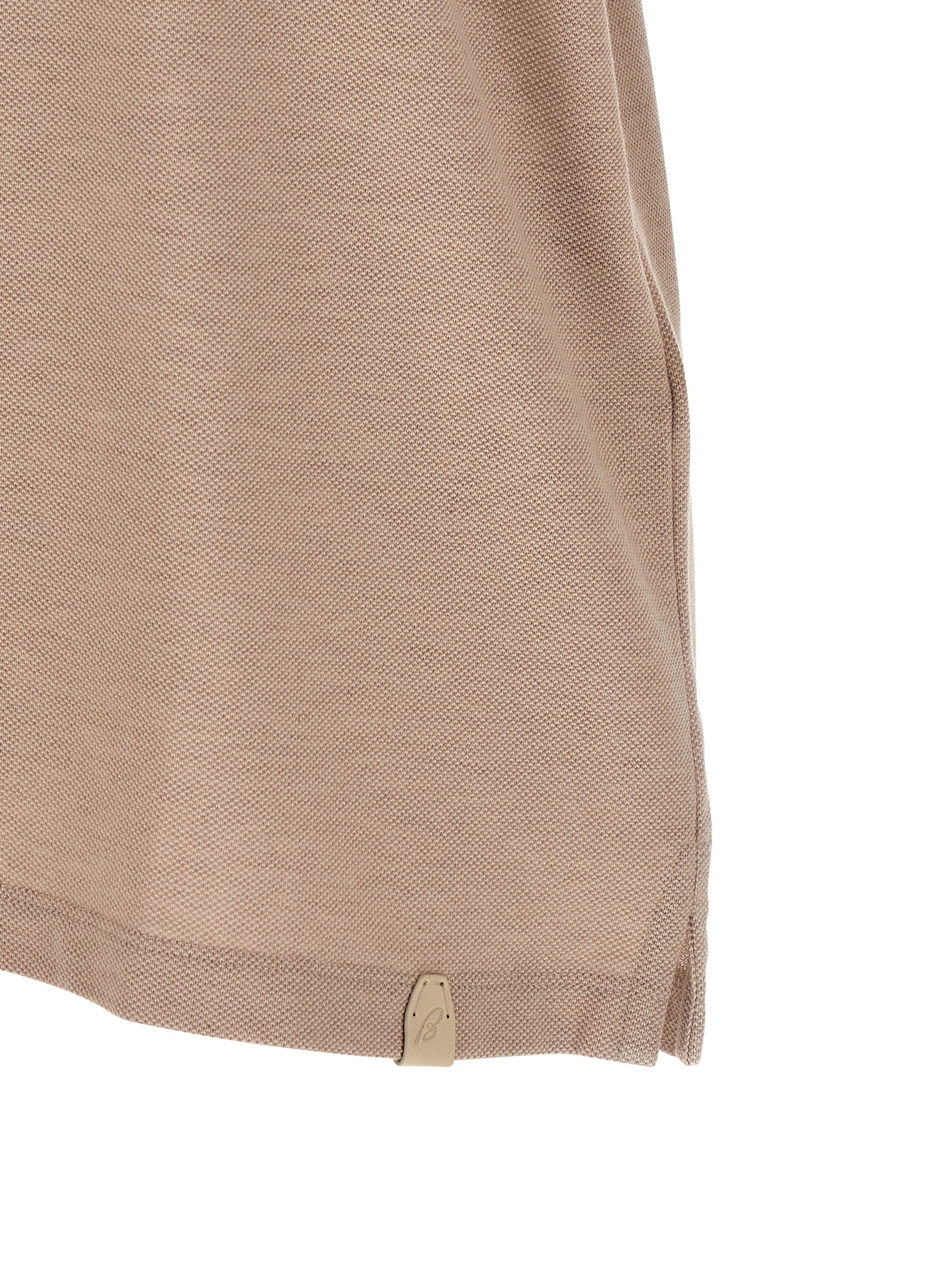 Brioni 100% Cotton polo shirt in beige — view 4