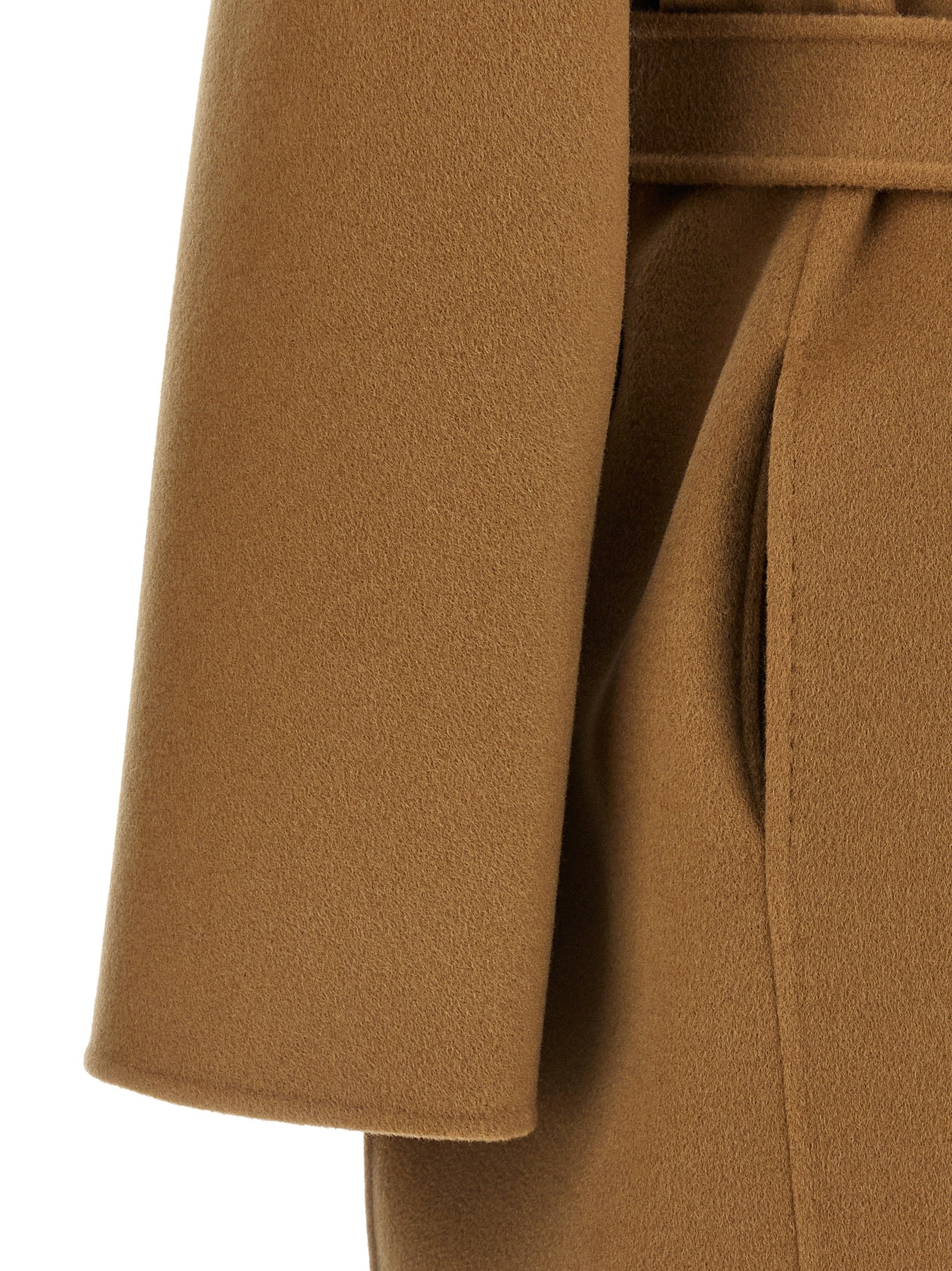 Max Mara 100% cashmere coat in beige — view 4