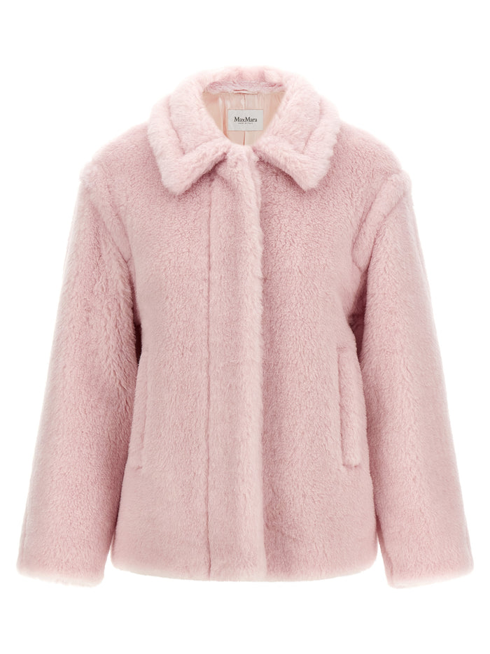 Max Mara 62% Alpaca coat in pink