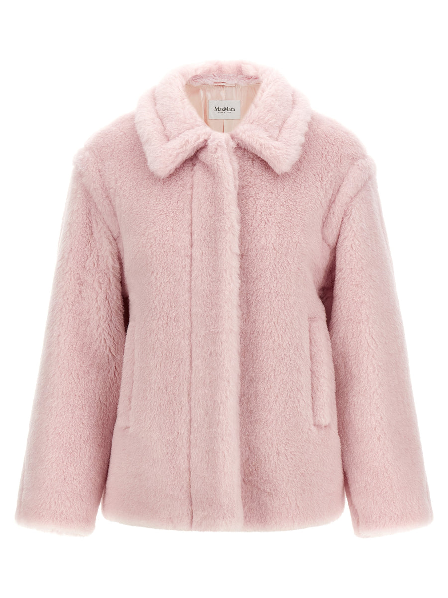 Max Mara 62% Alpaca coat in pink
