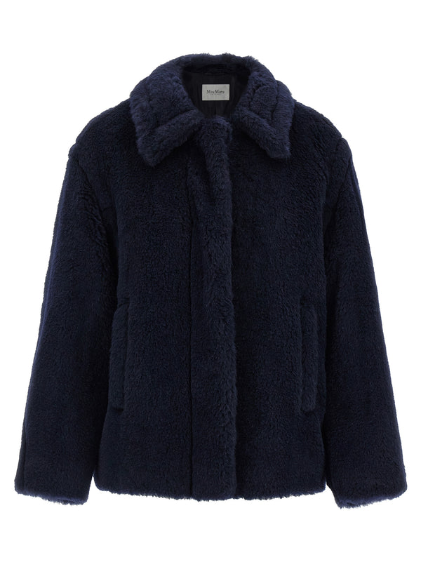 Max Mara 62% Alpaca coat in navy