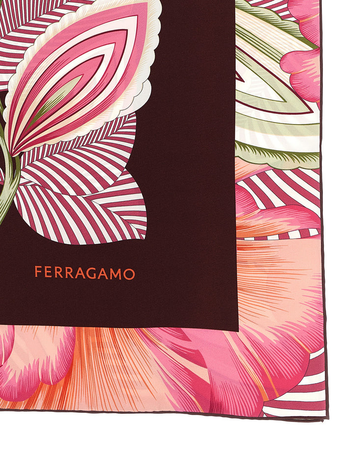 Ferragamo 100% silk scarf in multicolor — view 2