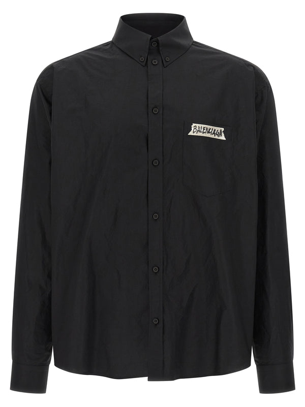 Balenciaga 100% cotton shirt in black