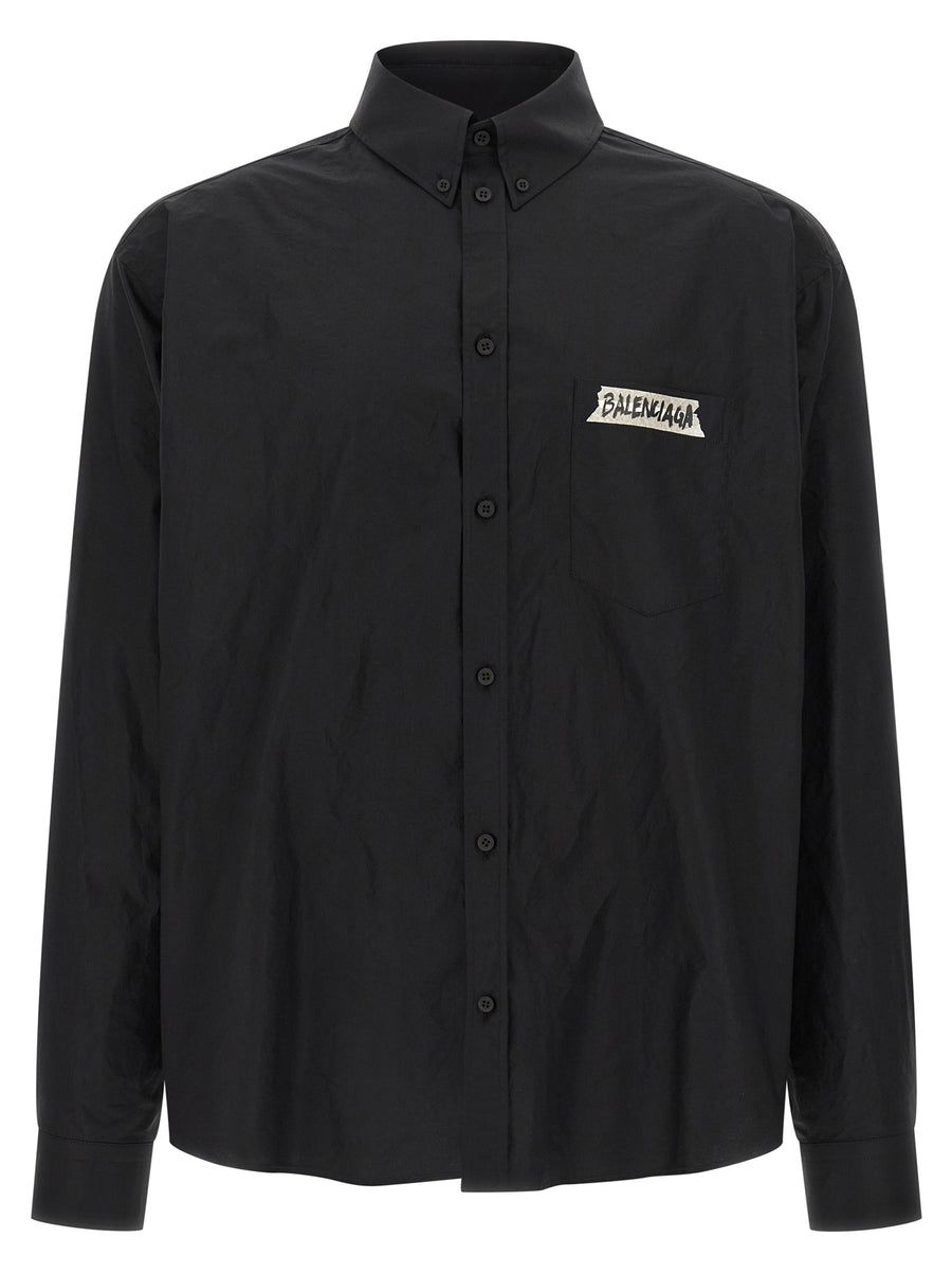 Balenciaga 100% cotton shirt in black