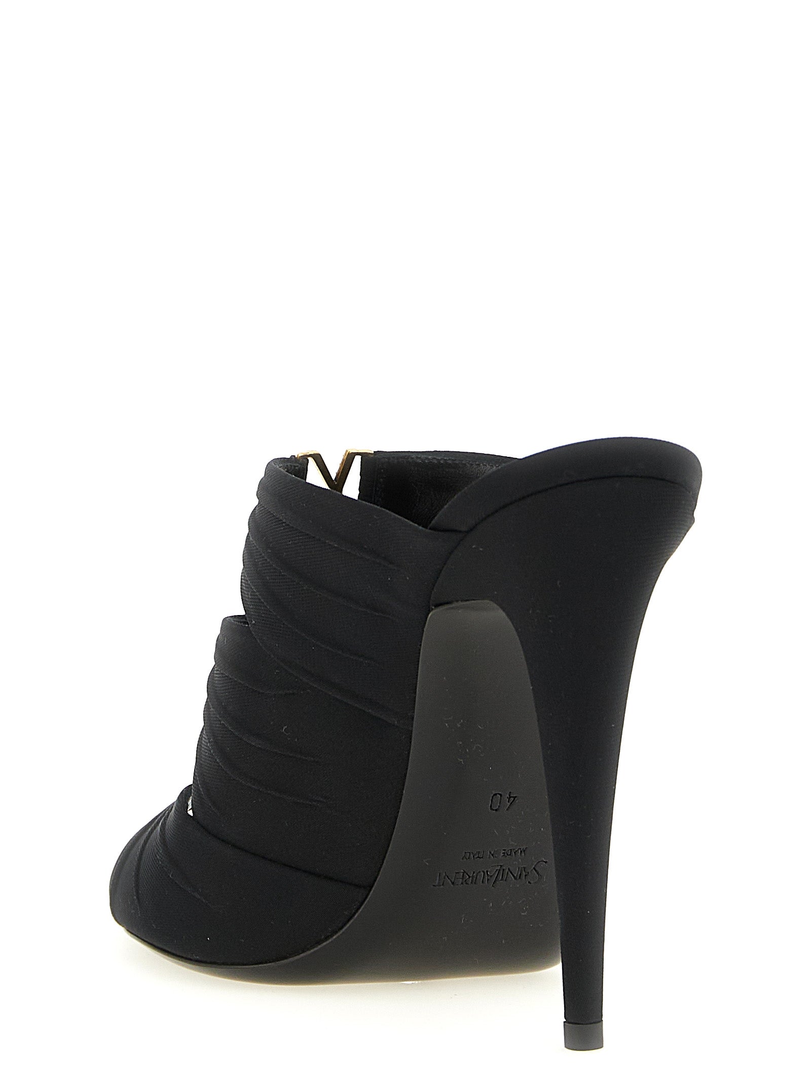 Saint Laurent 84% viscose mule in black — view 3