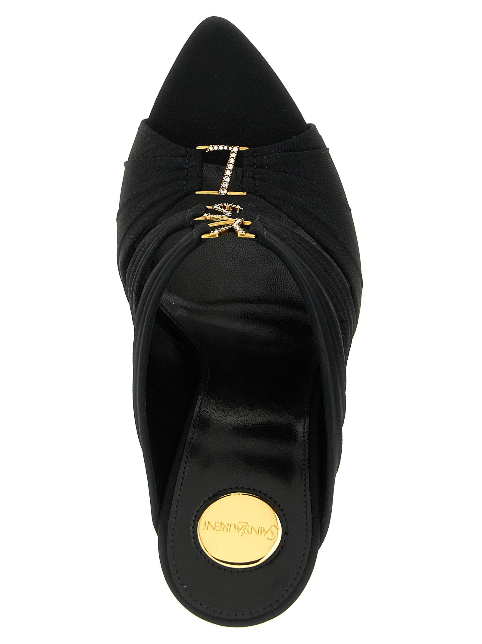 Saint Laurent 84% viscose mule in black — view 4