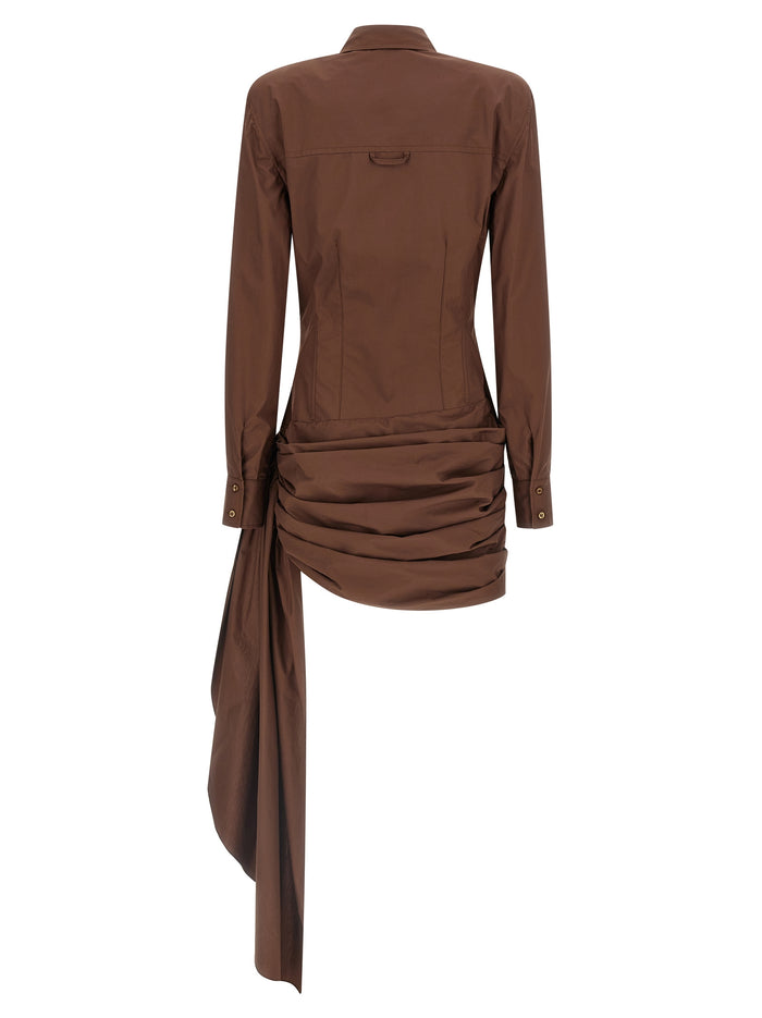 Giuseppe Di Morabito 100% cotton dress in brown — view 2