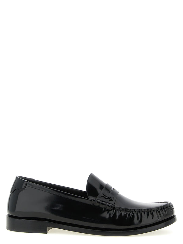 Saint Laurent 100% calfskin leather loafer in black