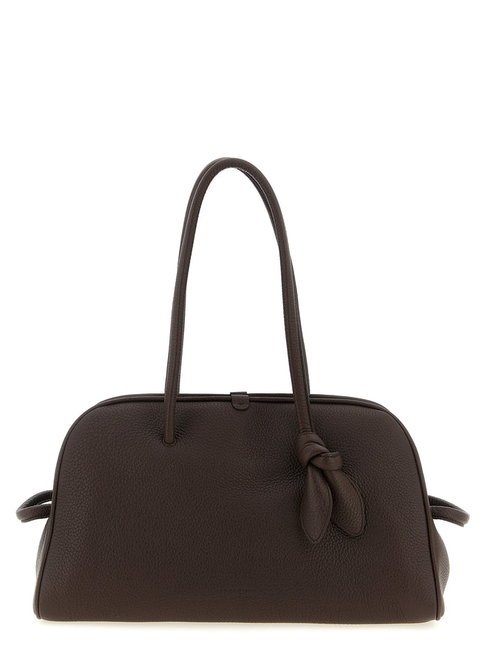 Brown Calfskin Shoulder Bag