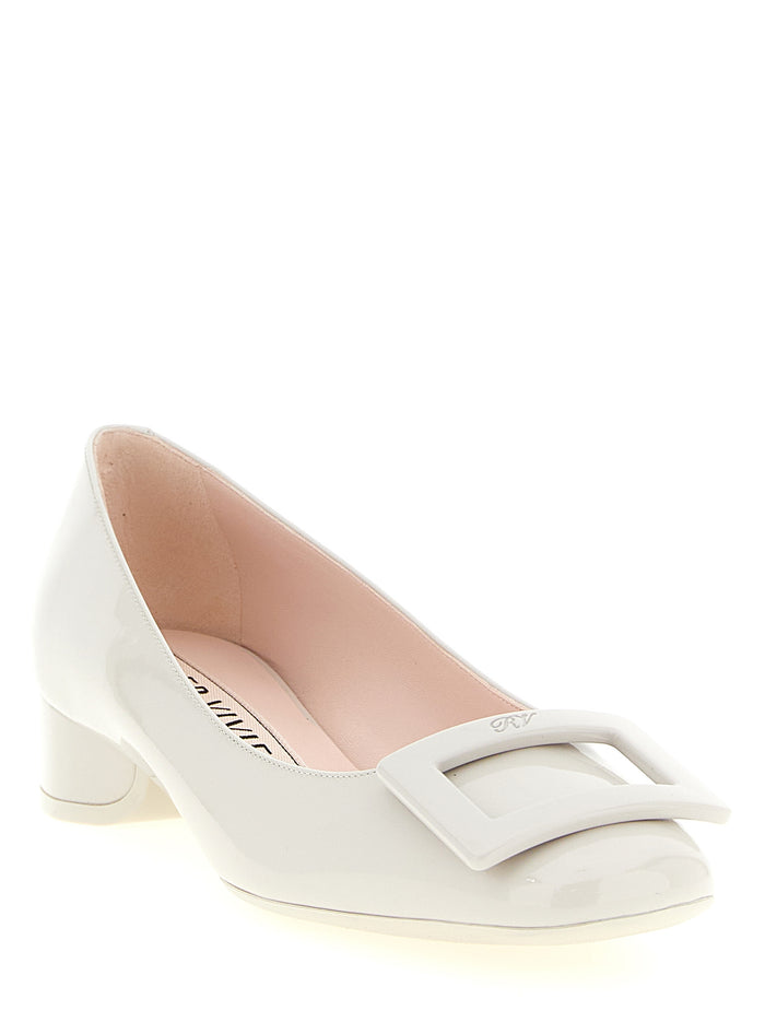 Roger Vivier 100% calfskin leather pump in gray — view 2