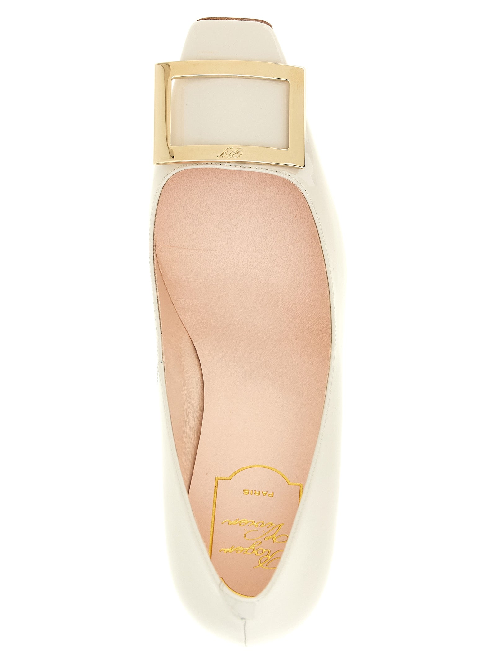 Roger Vivier 100% calfskin leather pump in gray — view 4