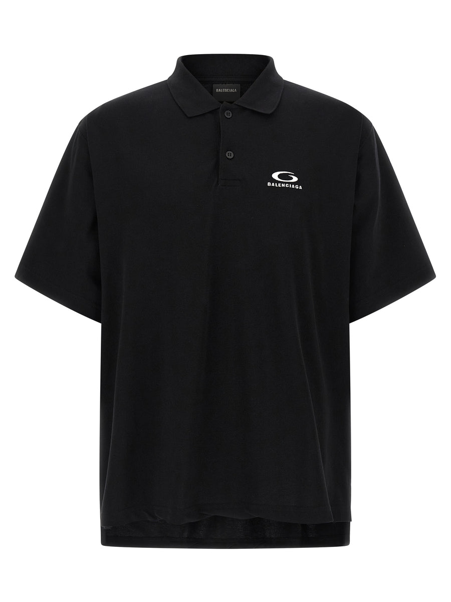 Balenciaga 100% cotton polo in black
