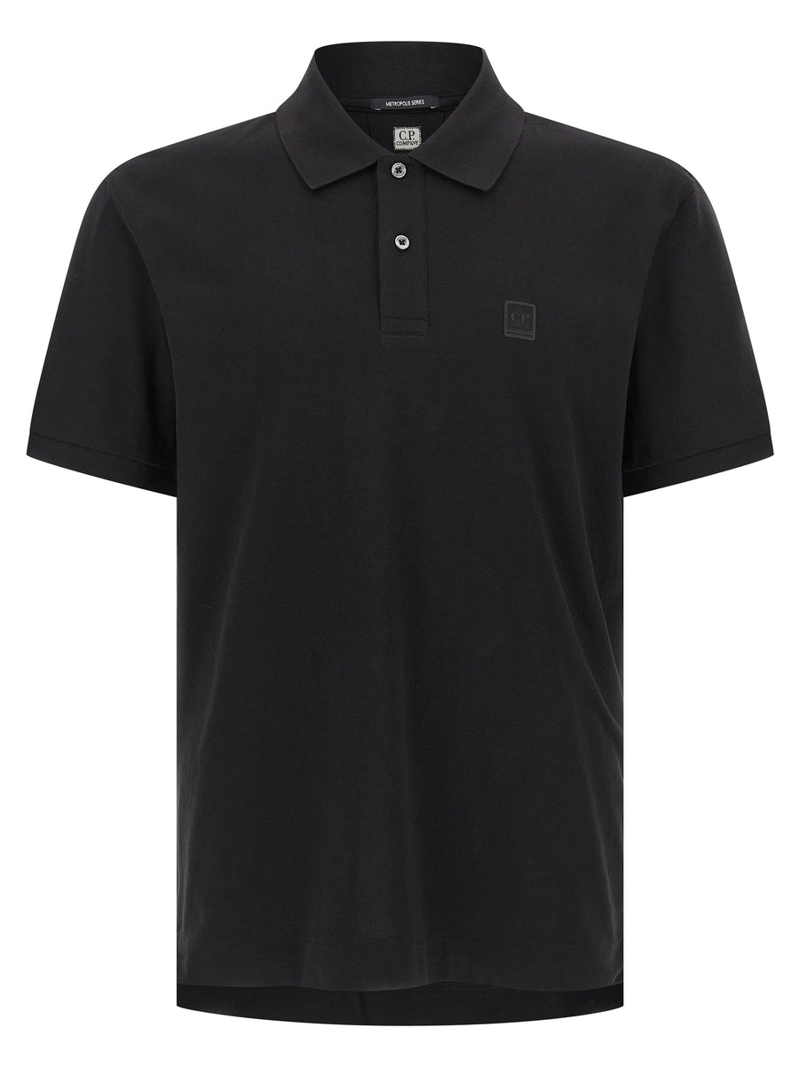C.P. Company 95% cotton polo shirt in black