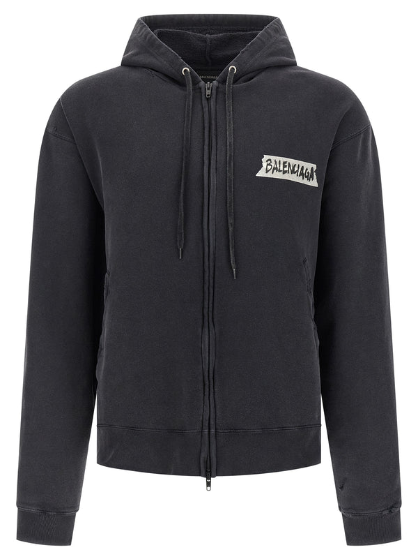 Balenciaga 100% Cotton hoodie in black