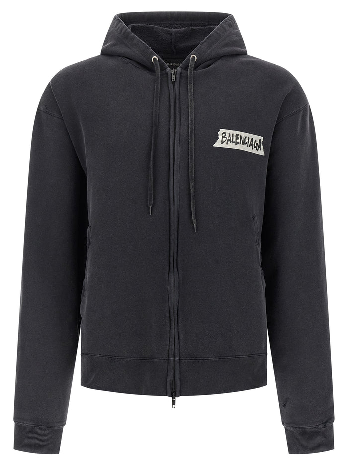 Balenciaga 100% Cotton hoodie in black