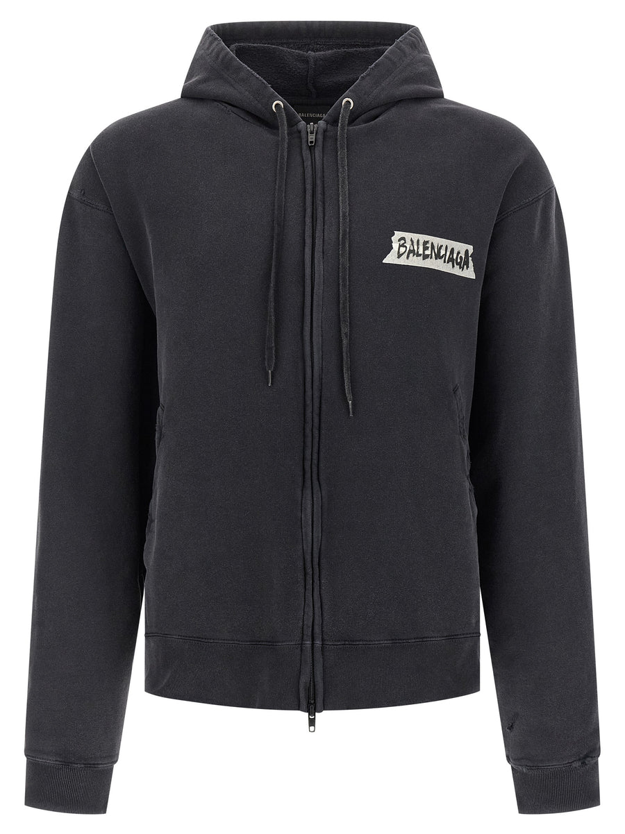 Balenciaga 100% Cotton hoodie in black
