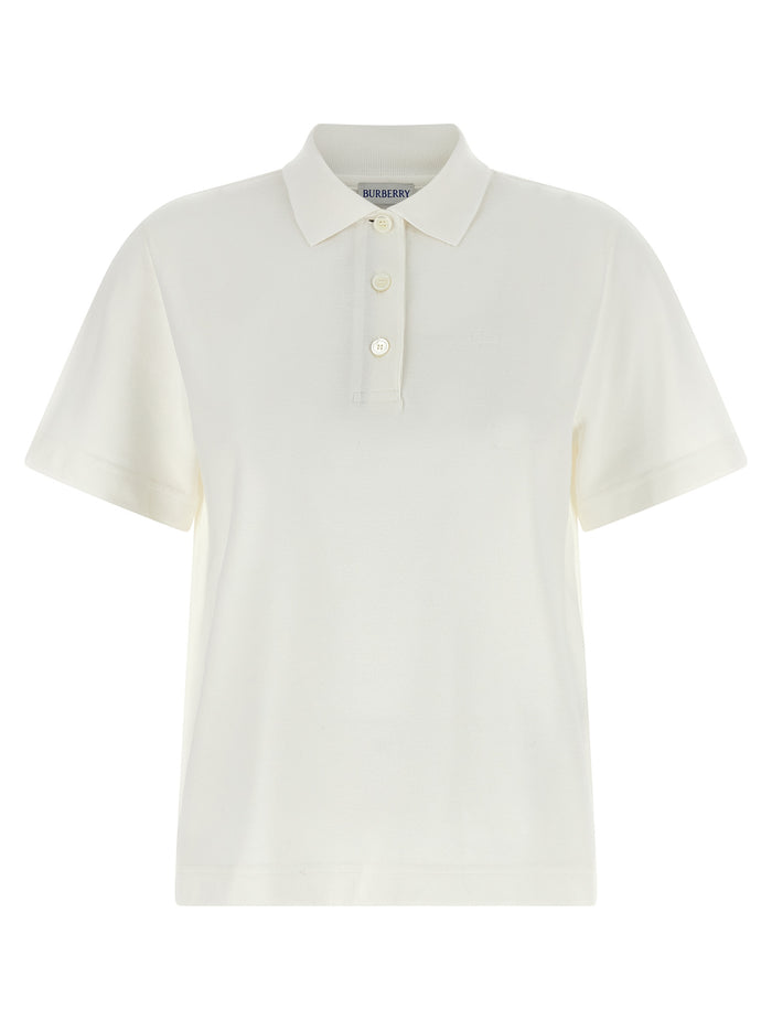Burberry 100% cotton polo shirt in white