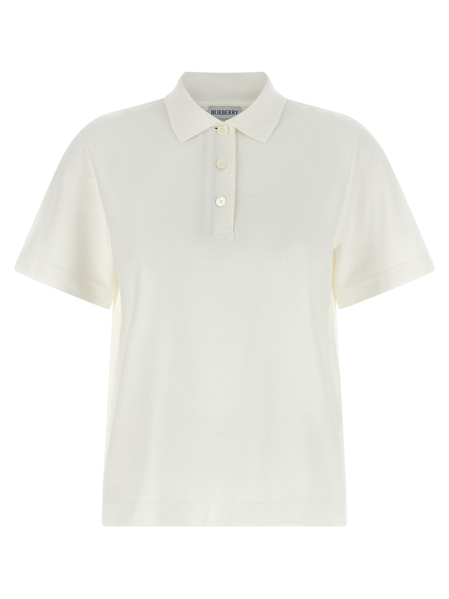 Burberry 100% cotton polo shirt in white