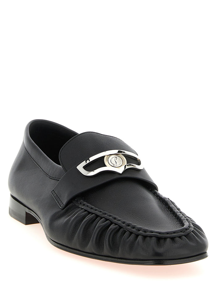 Christian Louboutin 100% calfskin leather (Bos Taurus) loafer in black — view 2