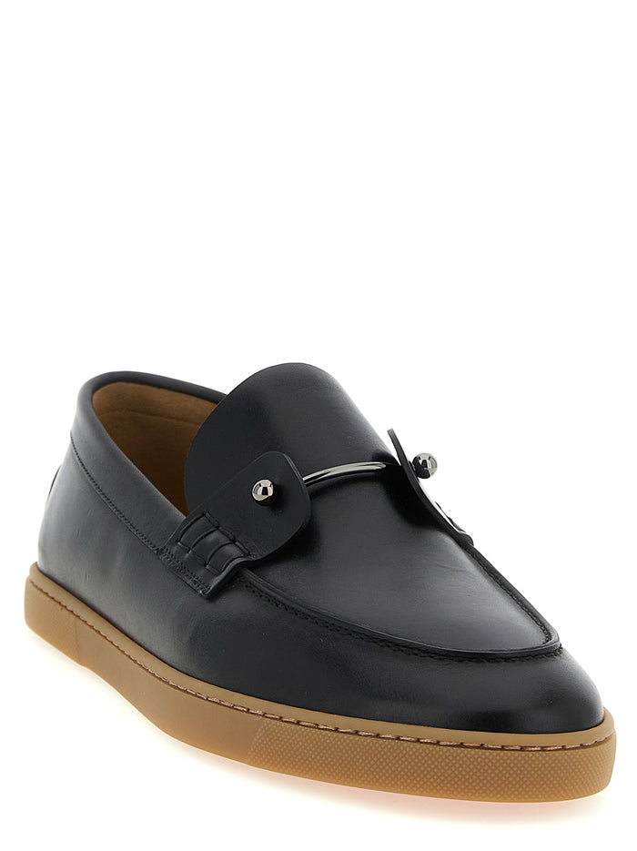 Christian Louboutin 100% calfskin leather loafer in black — view 2