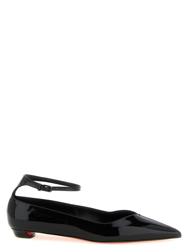 Christian Louboutin 100% calfskin leather ballet flat in black