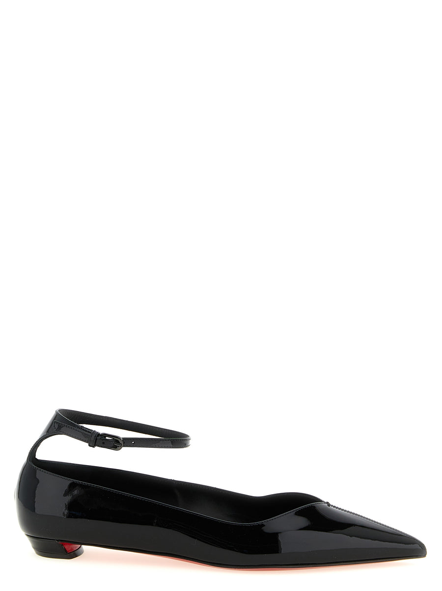Christian Louboutin 100% calfskin leather ballet flat in black