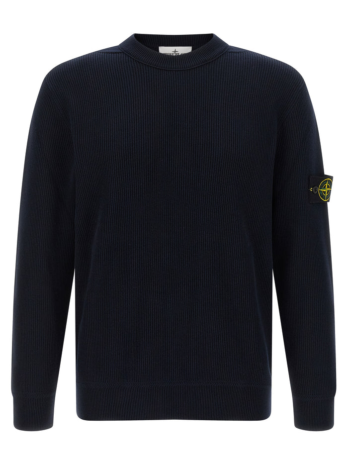Stone Island 100% cotton sweater in blue