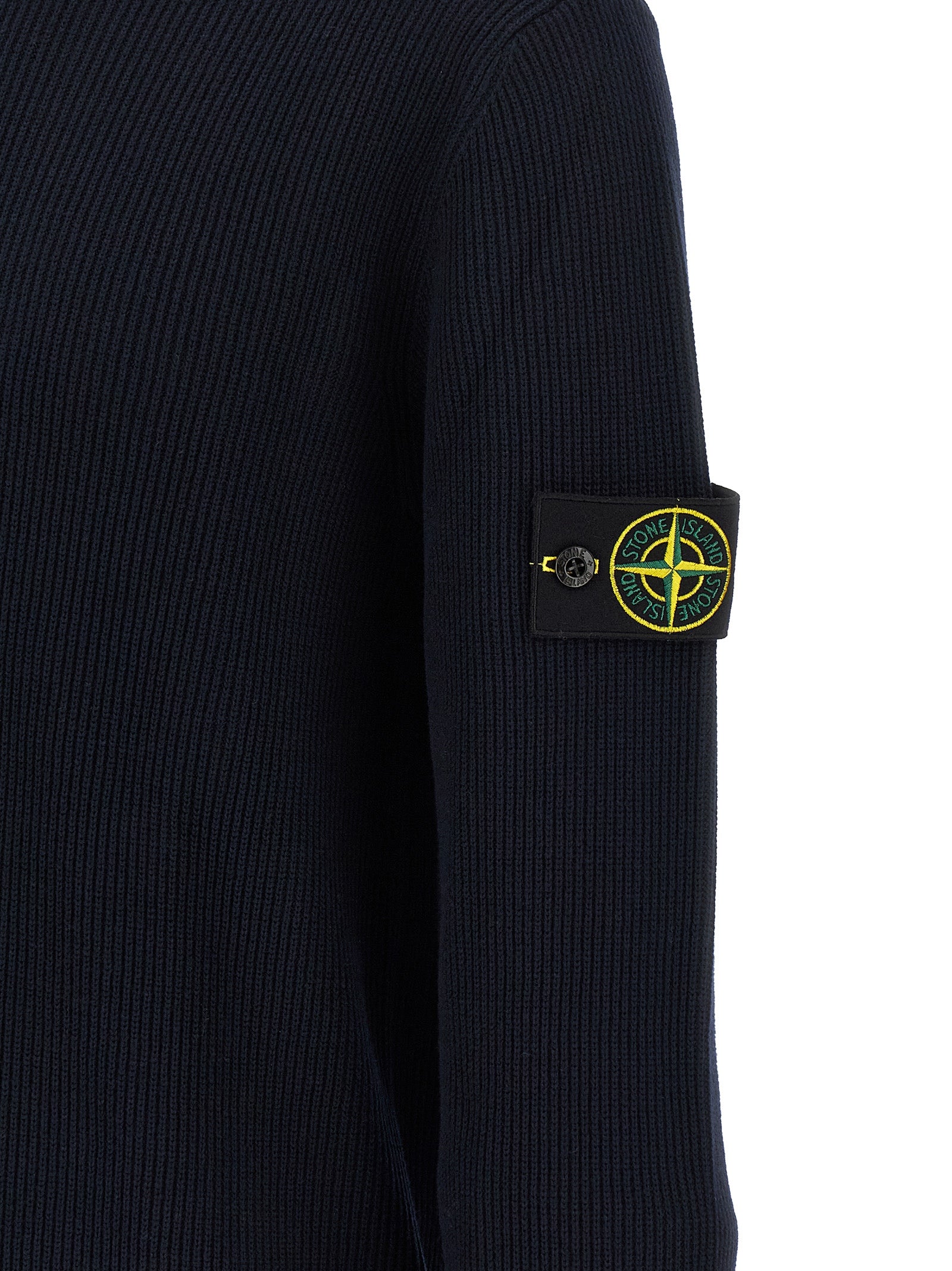 Stone Island 100% cotton sweater in blue — view 4