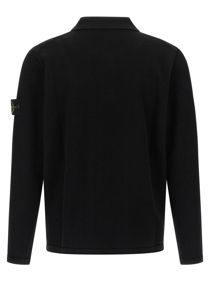 Stone Island 100% cotton polo shirt in black — view 2