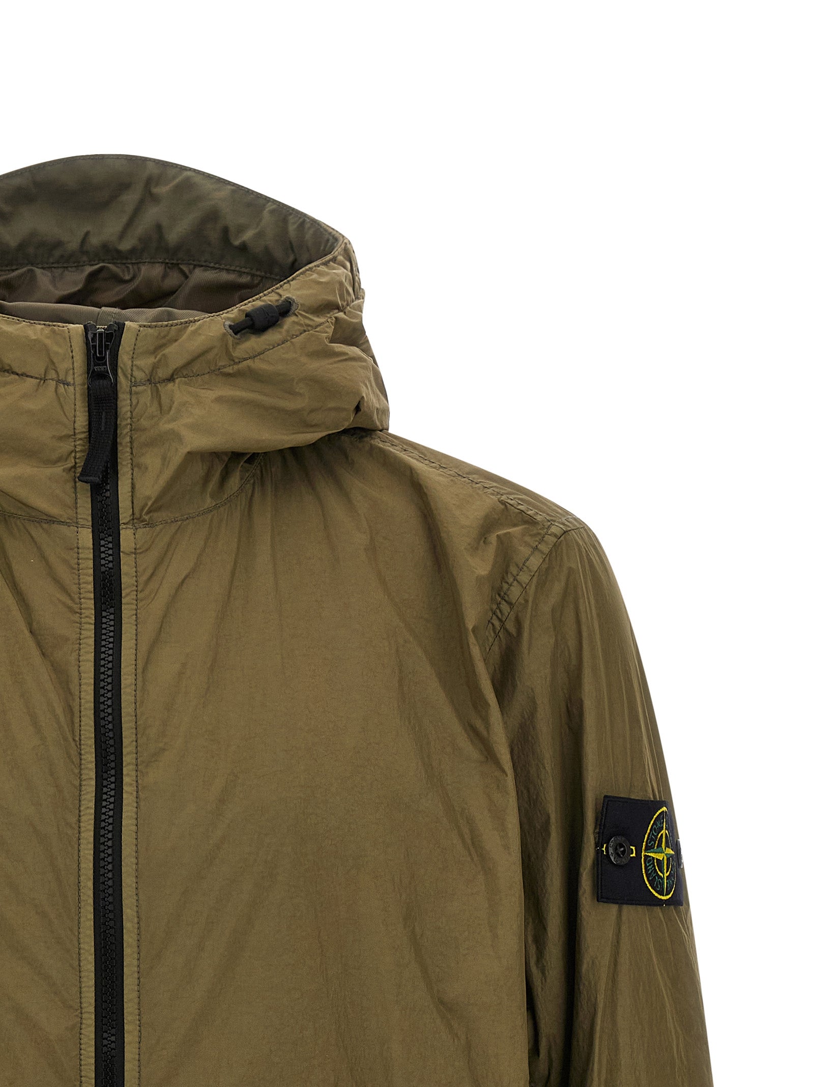 Stone Island 100% Polyamide Fibers jacket in green — view 3