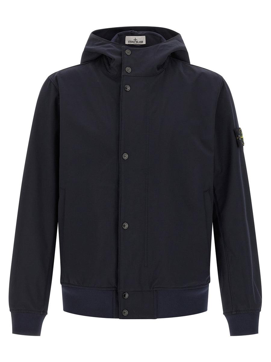 Stone Island 92% polyester jacket in navy