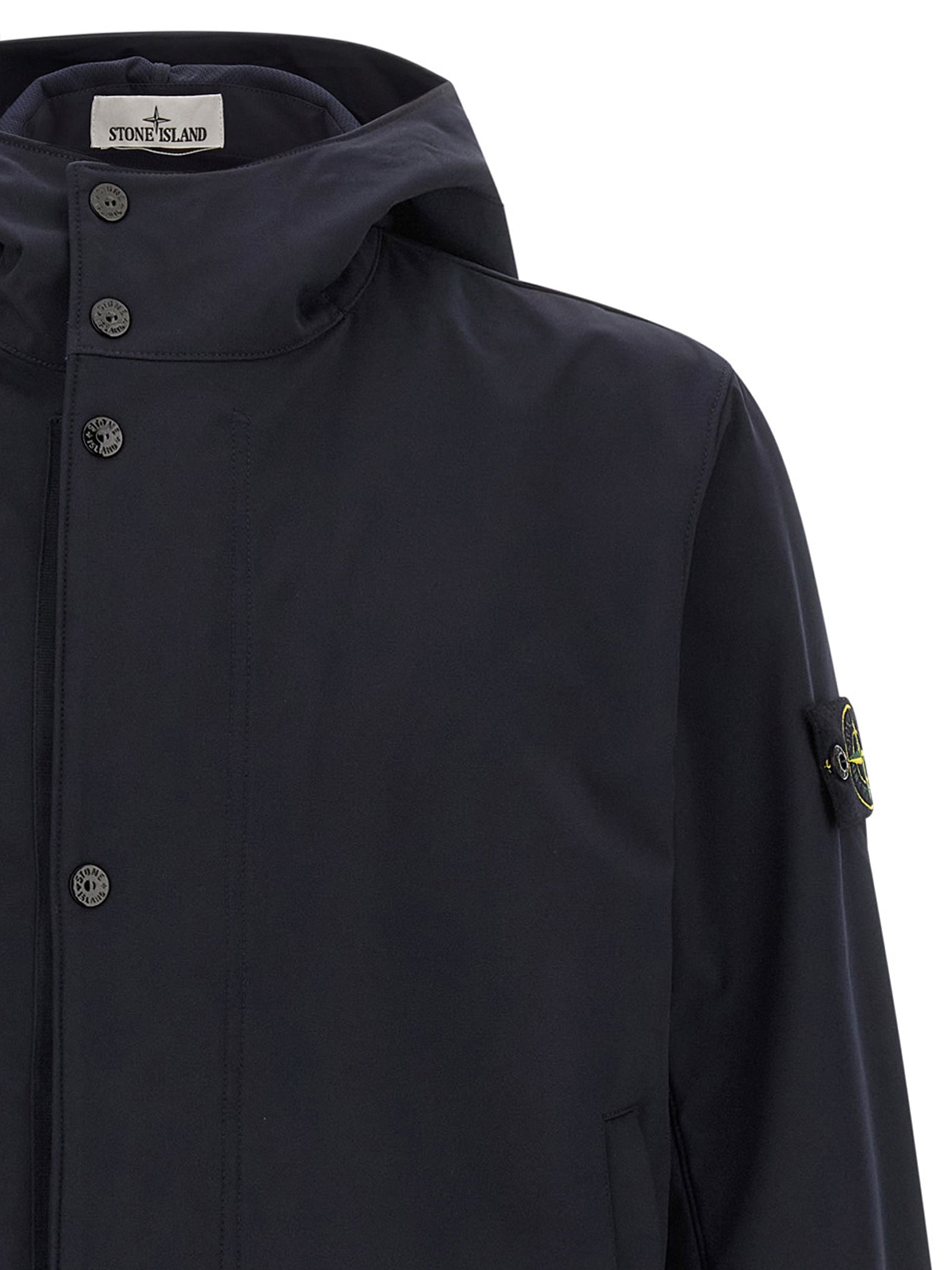 Stone Island 92% polyester jacket in navy — view 3