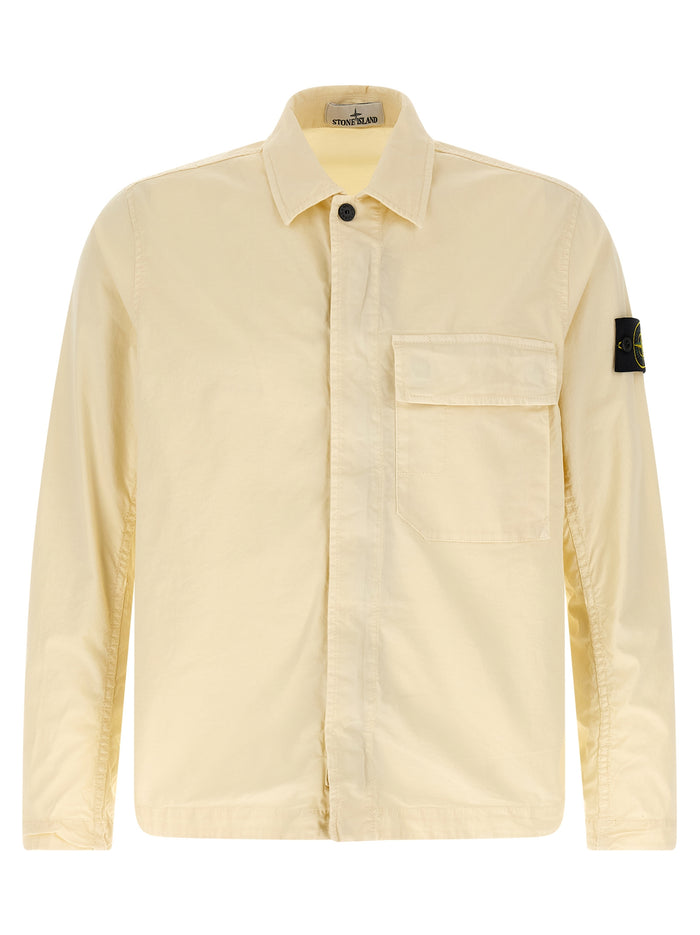 Stone Island 97% cotton overshirt in beige