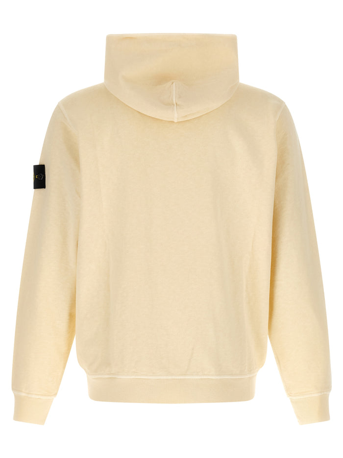 Stone Island 100% cotton hoodie in beige — view 2