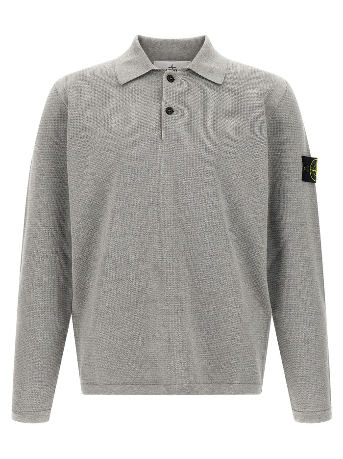 Stone Island 100% cotton polo in gray