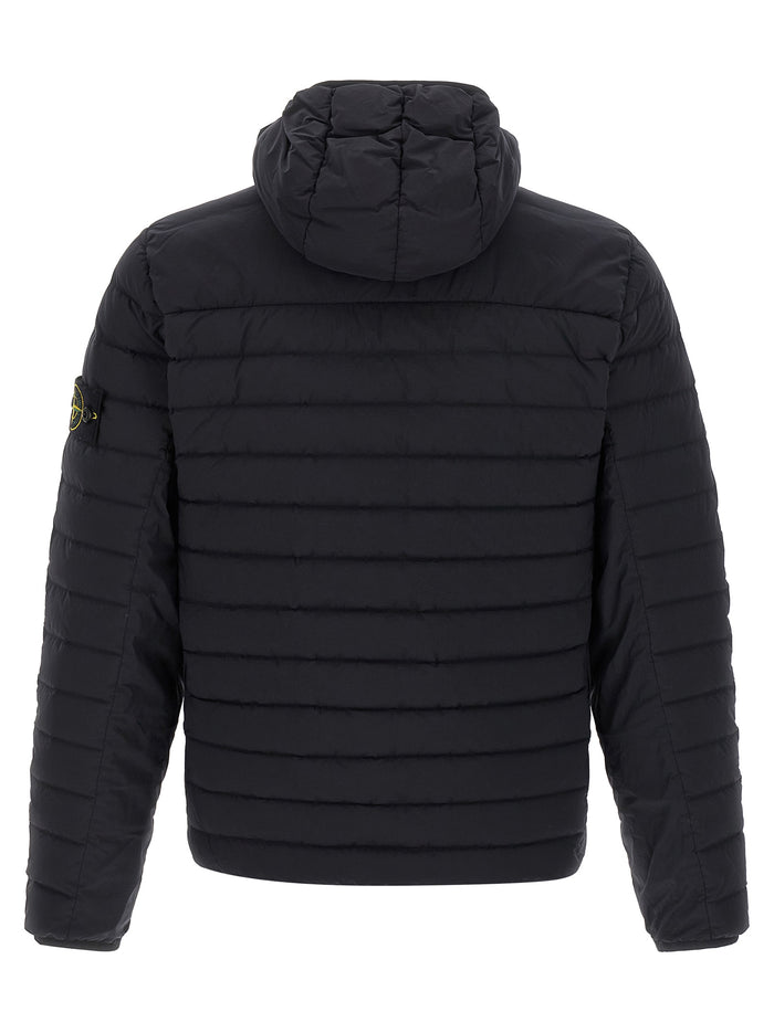 Stone Island 86% Polyamide down jacket in black — view 2