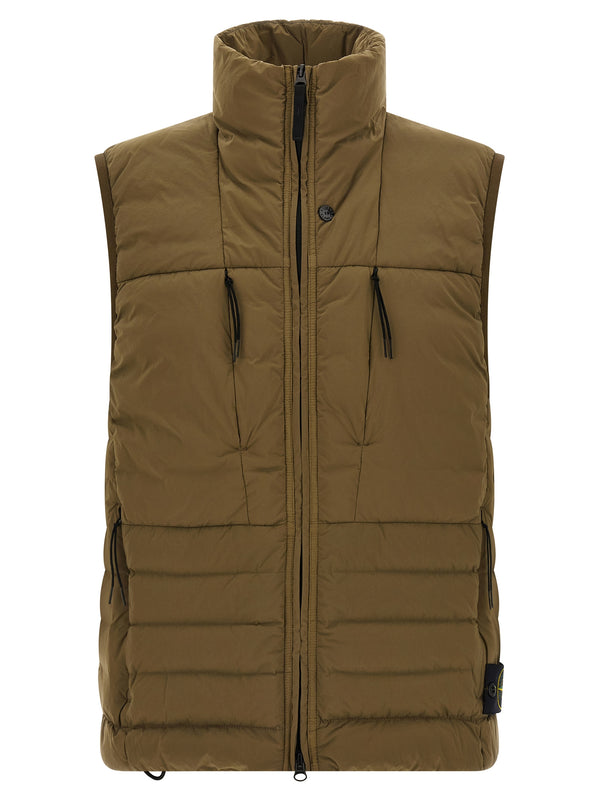 Stone Island 86% Polyamide vest in green