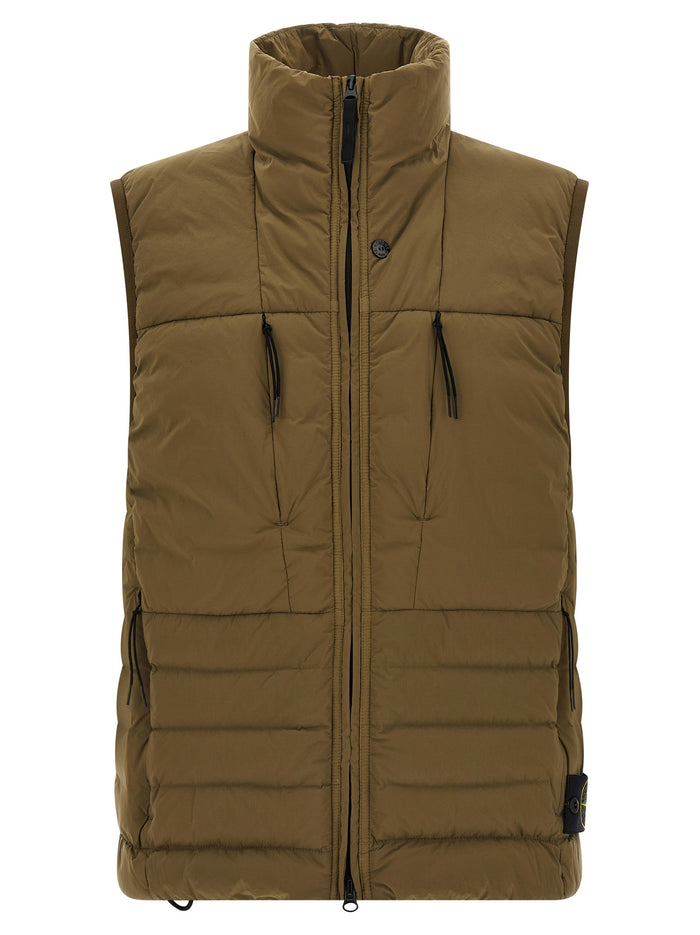 Stone Island 86% Polyamide vest in green