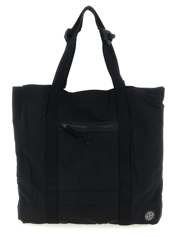 Stone Island 100% polyamide fibers with polyurethane lining tote bag in black