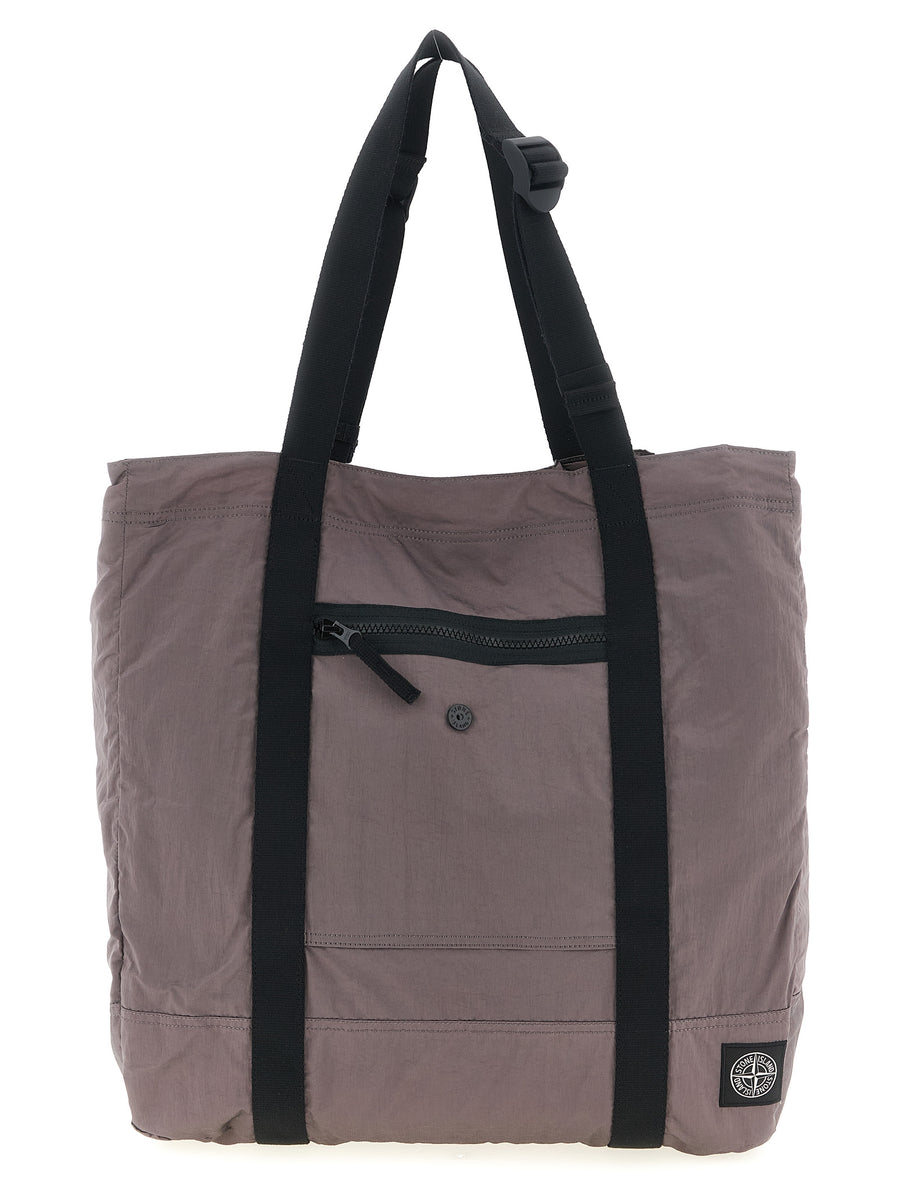 Stone Island 100% polyamide fibers (ECONYL regenerated nylon) tote bag in purple