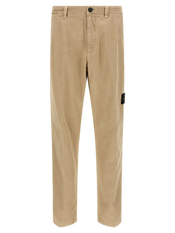 Stone Island 100% cotton chinos in beige