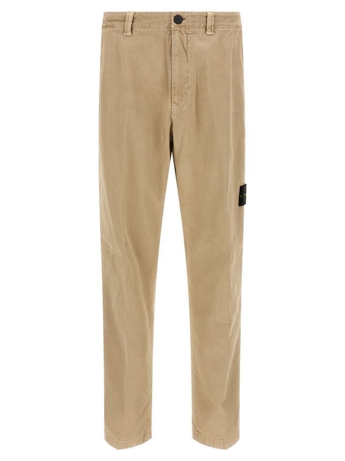 Stone Island 100% cotton chinos in beige